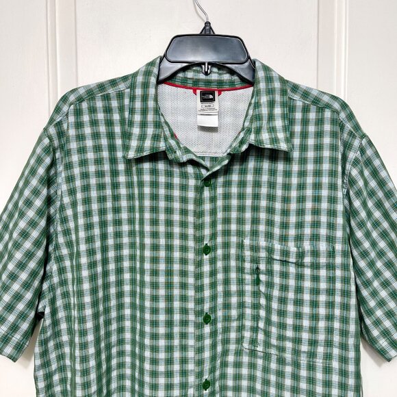 The North Face Mens Green Plaid Short Sleeve Button-Up Shirt W/ Chest Pocket XL - Picture 3 of 11